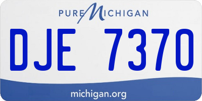 MI license plate DJE7370