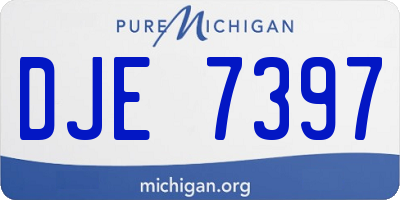 MI license plate DJE7397