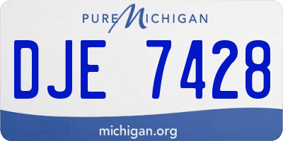 MI license plate DJE7428