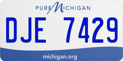 MI license plate DJE7429