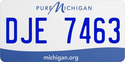 MI license plate DJE7463