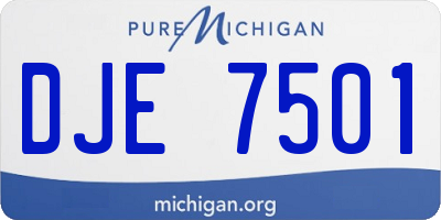 MI license plate DJE7501
