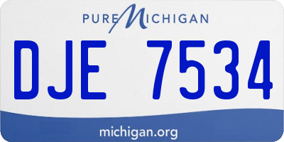 MI license plate DJE7534