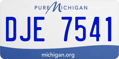 MI license plate DJE7541