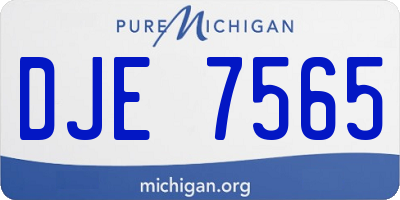 MI license plate DJE7565