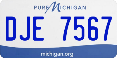 MI license plate DJE7567