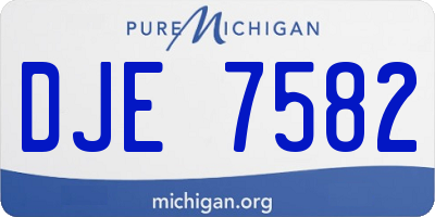 MI license plate DJE7582