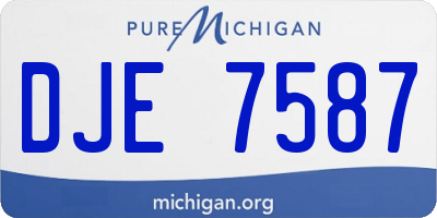 MI license plate DJE7587