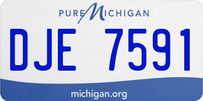 MI license plate DJE7591
