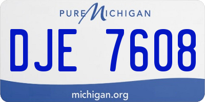 MI license plate DJE7608