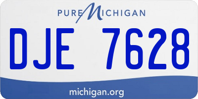 MI license plate DJE7628