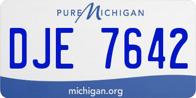MI license plate DJE7642