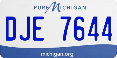 MI license plate DJE7644