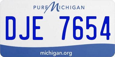 MI license plate DJE7654