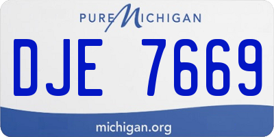 MI license plate DJE7669