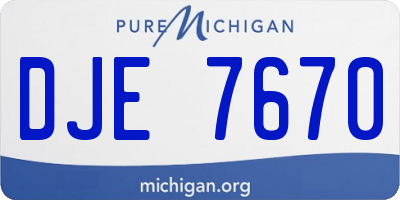 MI license plate DJE7670