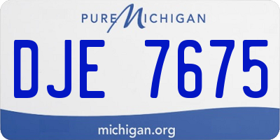 MI license plate DJE7675