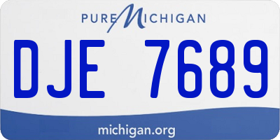 MI license plate DJE7689