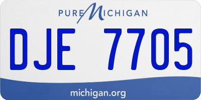 MI license plate DJE7705