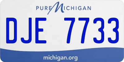 MI license plate DJE7733
