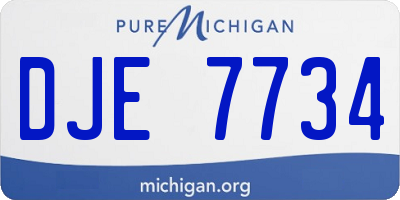 MI license plate DJE7734