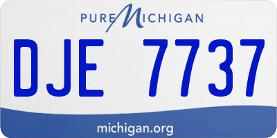 MI license plate DJE7737