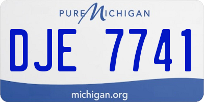 MI license plate DJE7741