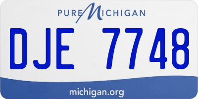 MI license plate DJE7748