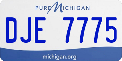 MI license plate DJE7775