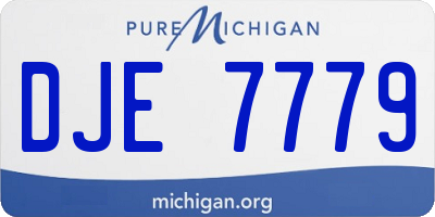 MI license plate DJE7779