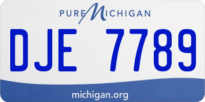 MI license plate DJE7789