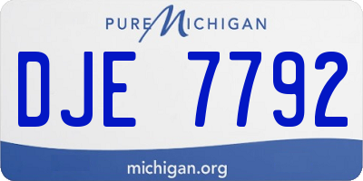 MI license plate DJE7792