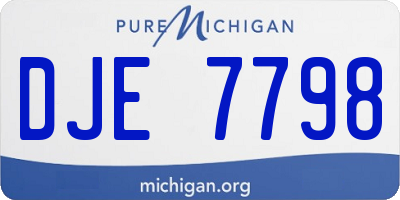 MI license plate DJE7798