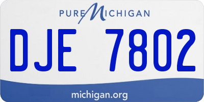 MI license plate DJE7802