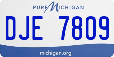 MI license plate DJE7809