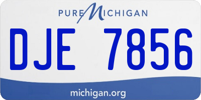 MI license plate DJE7856