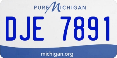 MI license plate DJE7891