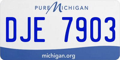 MI license plate DJE7903