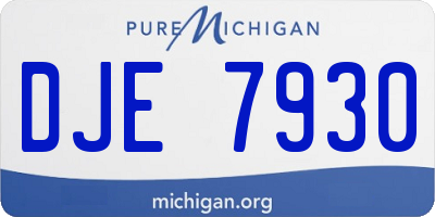 MI license plate DJE7930