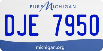 MI license plate DJE7950