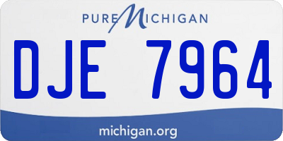 MI license plate DJE7964