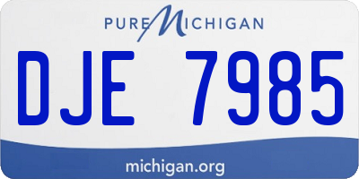 MI license plate DJE7985