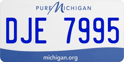 MI license plate DJE7995