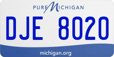 MI license plate DJE8020