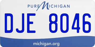 MI license plate DJE8046