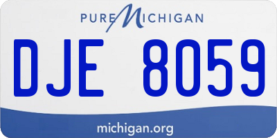 MI license plate DJE8059