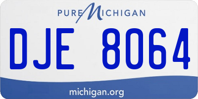 MI license plate DJE8064