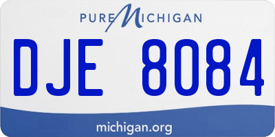 MI license plate DJE8084
