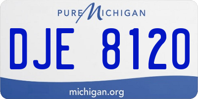 MI license plate DJE8120