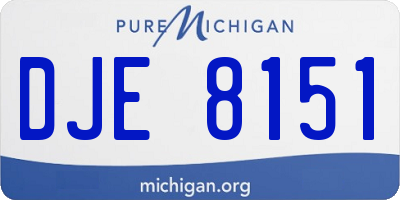 MI license plate DJE8151